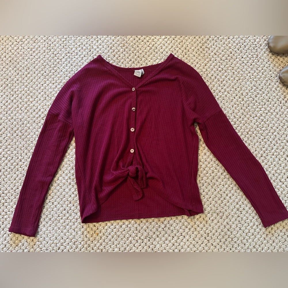 Burgundy paper crane sweater